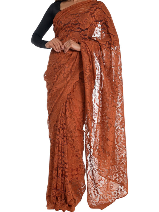 Copper Lace Saree