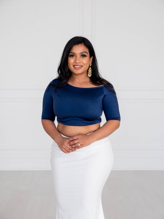 Sapphire Off One Shoulder Luxe Blouse