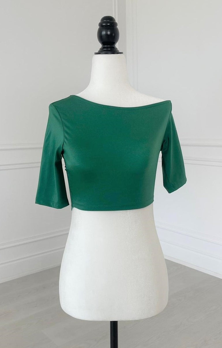 Imperfect Emerald Off One Shoulder Luxe Blouse